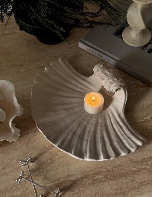 Sculptural Sandstone Candle Holder
