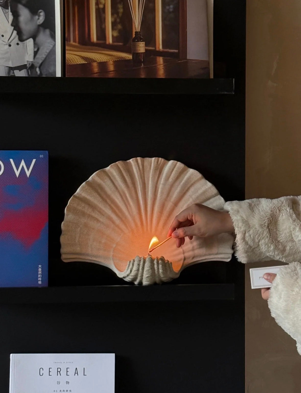 Sculptural Sandstone Candle Holder
